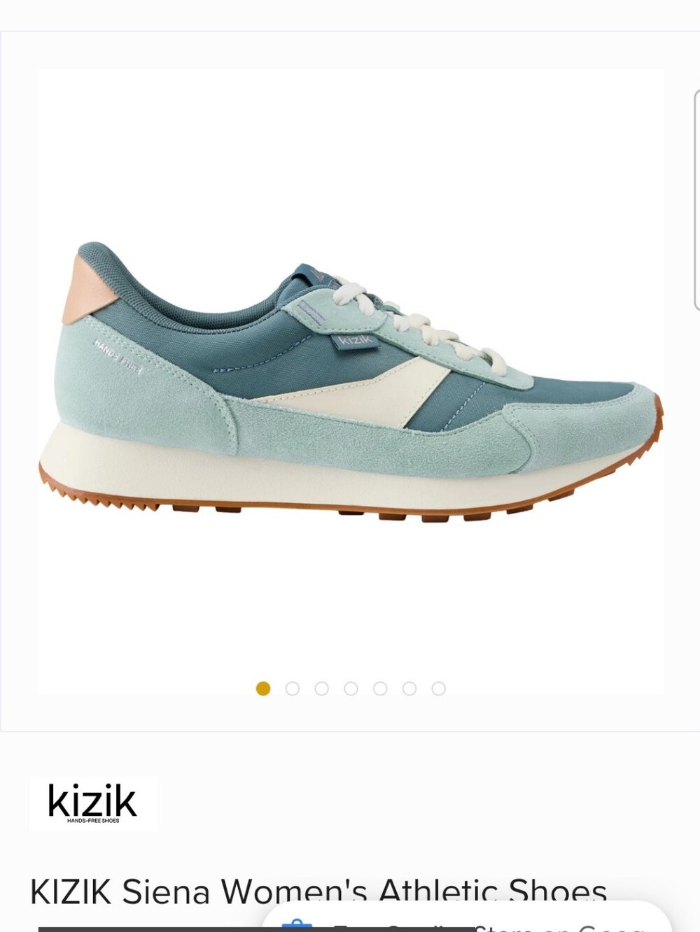 Kizik Siena Women's Athletic Sneakers in Teal and Mint